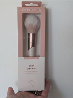 ecotools Luxe Collection Plush Powder Brush - Rose Gold, Pink, White